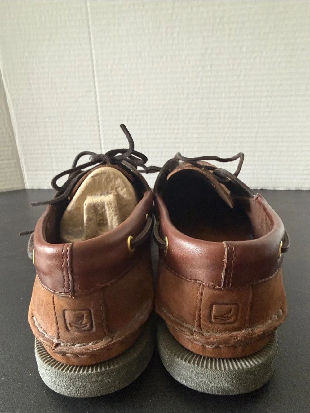 Sperry Brown Leather & Dark Brown Two-Tone Boat Shoes